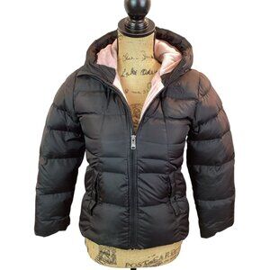 The North Face Girls 10/12 Puffer Jacket Black With Hood